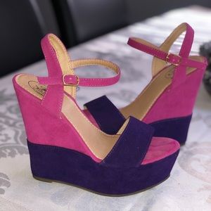 Pink and purple wedges